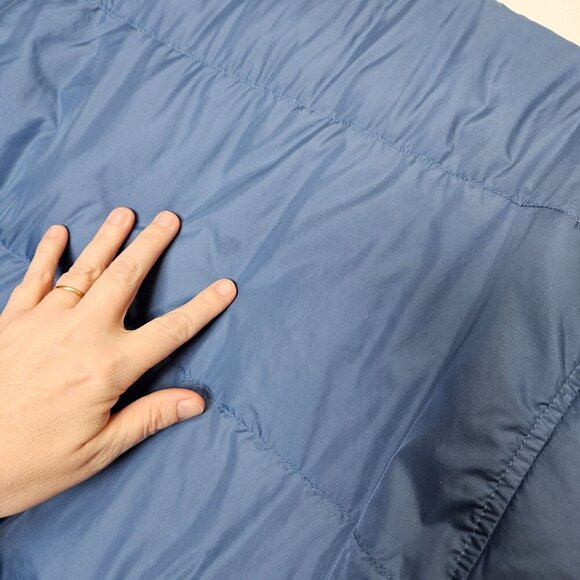 Lands End Mens Blue Puffer Jacket M Goosedown Insulation Button Closure Down - Picture 6 of 9